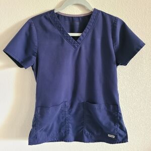 Grey's Anatomy Navy Blue Scrub Top